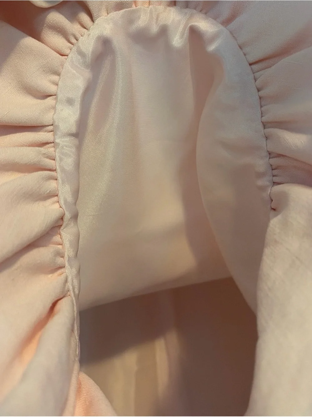 Vtg Ralph Lauren LRL Silk Linen Skirt Womens 16 Pale Pink Ruffle Hem NWT